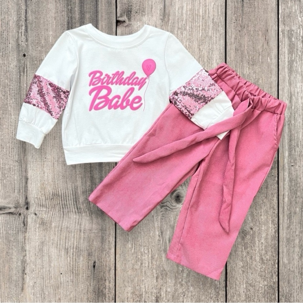 New Boutique Girls “Birthday Babe” two piece set